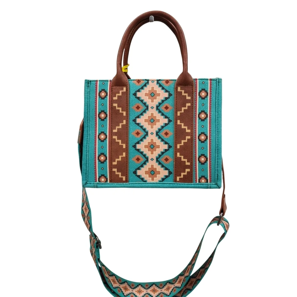 WRANGLER SOUTHWESTERN CANVAS TOTE/SACHEL BAG